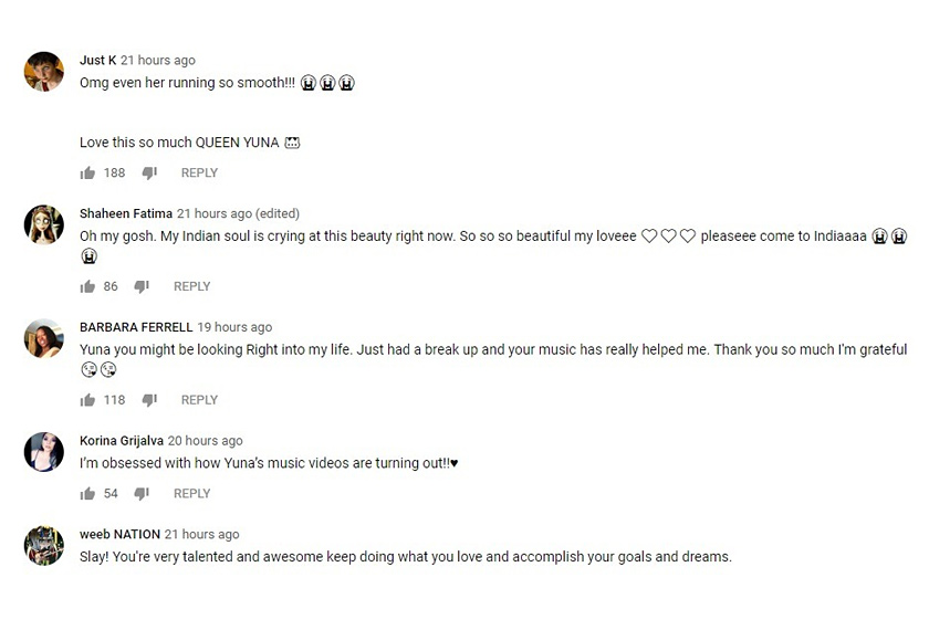 Antara komen peminat berhubung video muzik itu.