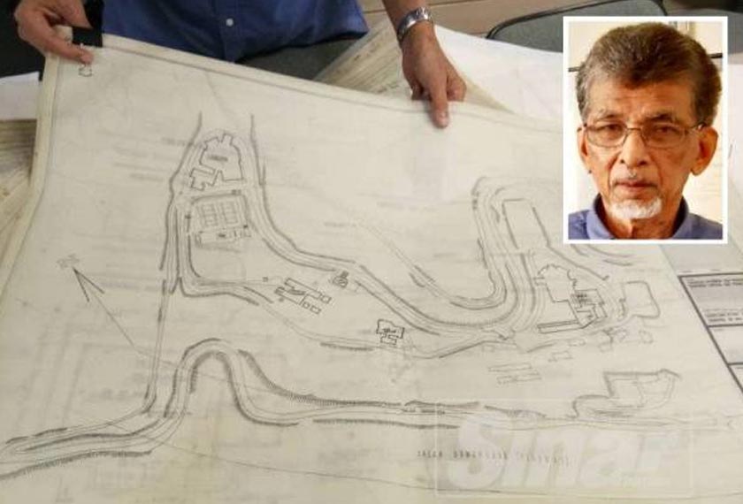 Lakaran pelan tapak Carcosa Seri Negara. (Gambar kecil: Hajeedar).