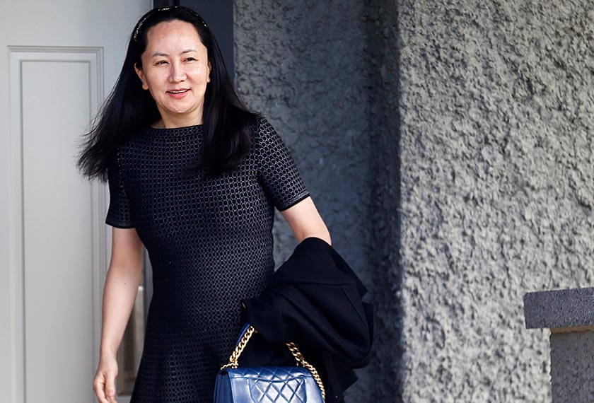 Sabrina Meng meninggalkan kediaman keluarganya di Vancouver, British Columbia, Kanada, 8 Mei, 2019. REUTERS/Fail