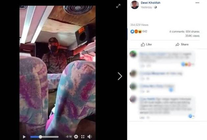  Rakaman video berdurasi 28 saat tular dalam kalangan netizen warga Indonesia di Facebook.