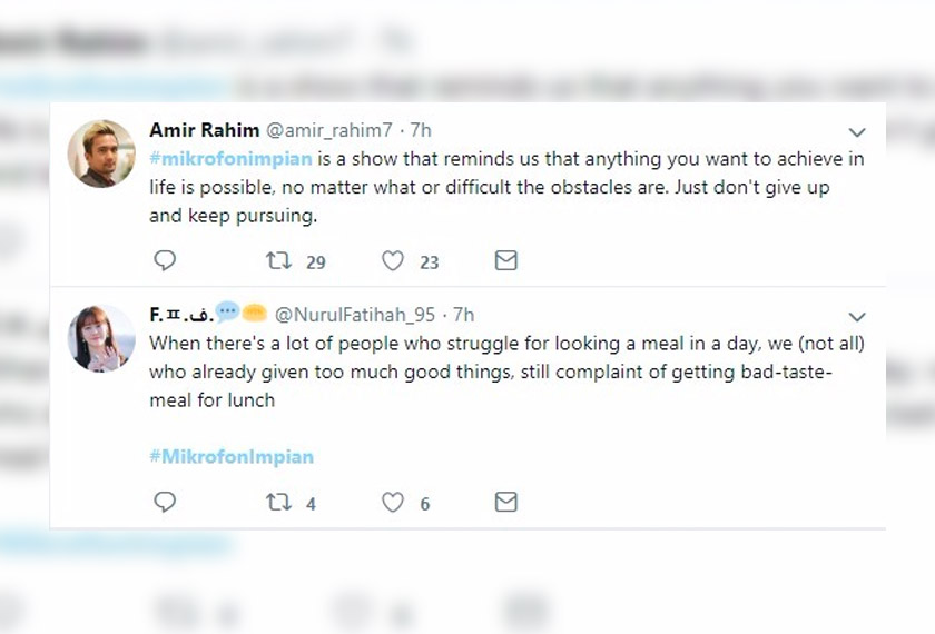 Reaksi penonton yang menonton Mikrofon Impian