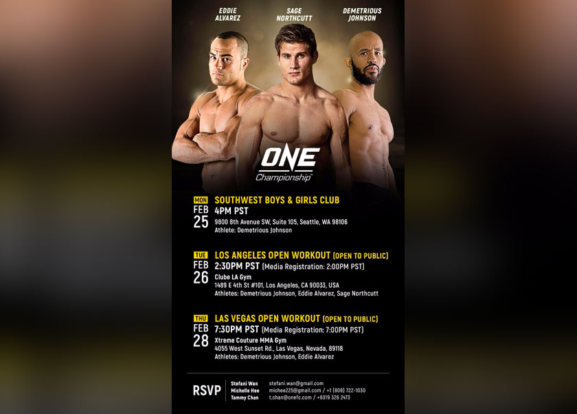 The tour will pass through Seattle (25 February), Los Angeles (26-27 February) and Las Vegas (28 February). - ONE photo