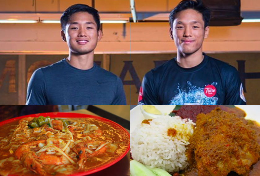 Besides chicken rice, Gianni (left) also likes char kuey teow, while his brother Keanu enjoys nasi lemak chicken rendang. - Instagram pic/@giannisubba