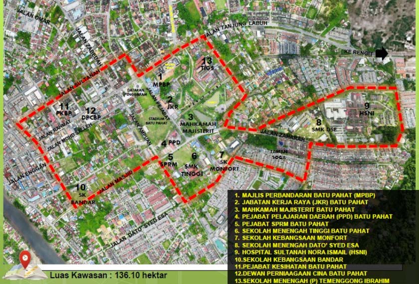 Kawasan sempadan bandar karbon rendah di Bandar Penggaram dan sebanyak 13 buah agensi terlibat merealisasikan matlamat tersebut.