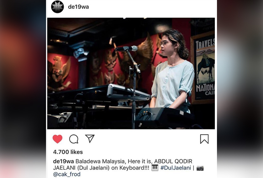 DUL JAELANI memuatkan kenyataan mengenai kemunculannya di konsert Dewa 19 di laman Instagram peribadinya.