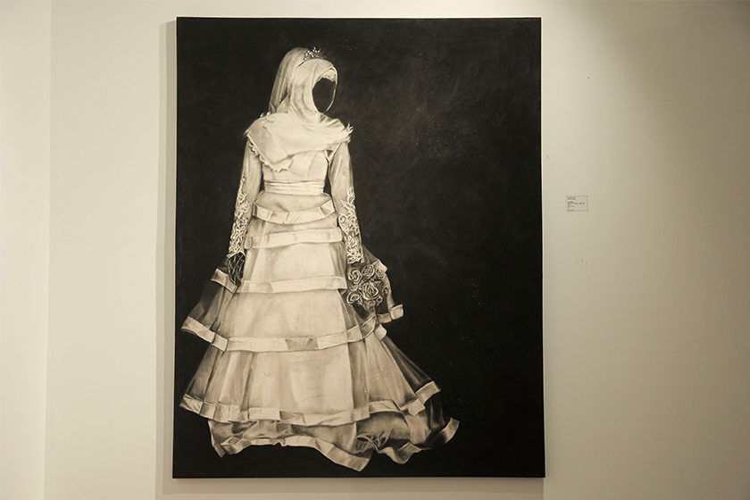 Hasil karya pelukis wanita Pattani di pameran Kali Ini Kita Bersama. - Gambar Shahir Omar