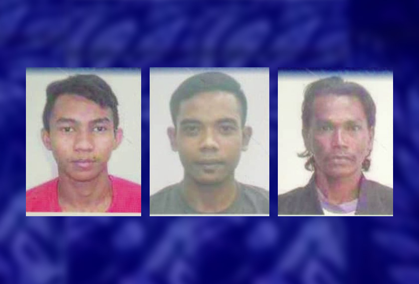 Tiga pekerja resort&nbsp;di Pulau Tenggol yang hilang dalam kejadian pada Rabu, dari kiri, Mohamad Hafiz, Mohammad Firdaus dan Fauzi. - Astro AWANI