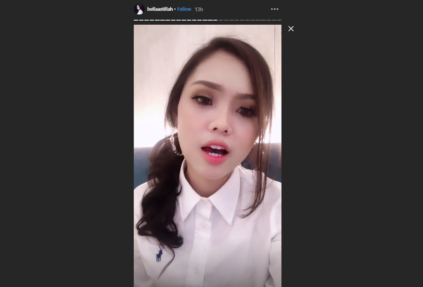 Bella memuatnaik status di IG stories dan kecewa dengan tuduhan netizen di media sosial.