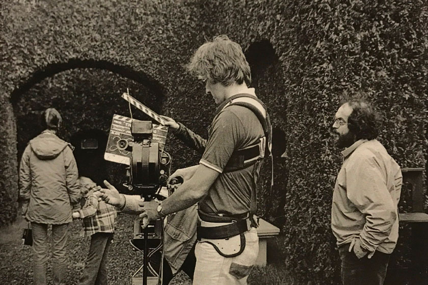 Pencipta Steadicam, Garrett Brown dipanggil untuk mengendalikan teknologi ciptaannya itu bagi filem The Shining. - Gambar The Stanley Kubrick Archive oleh Alison Castle, 2016.