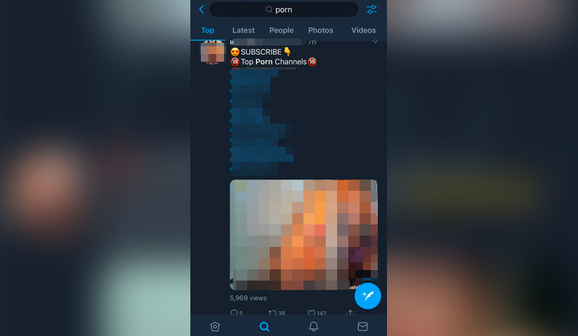 Pengguna yang memaparkan beberapa adegan ghairah untuk tontonan umum 
