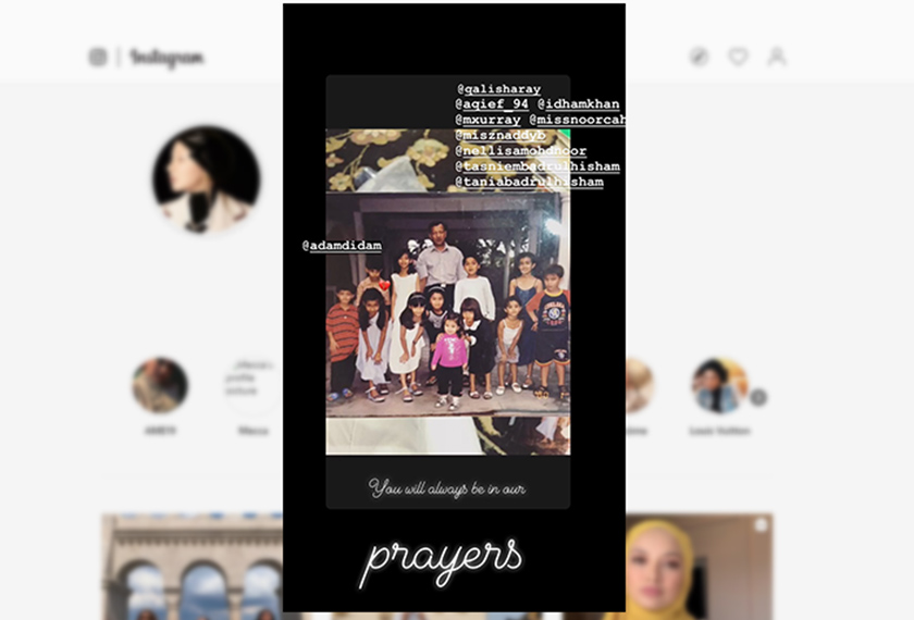 Neelofa berkongsi gambarnya bersama adam ketika kanak-kanak di Instastory