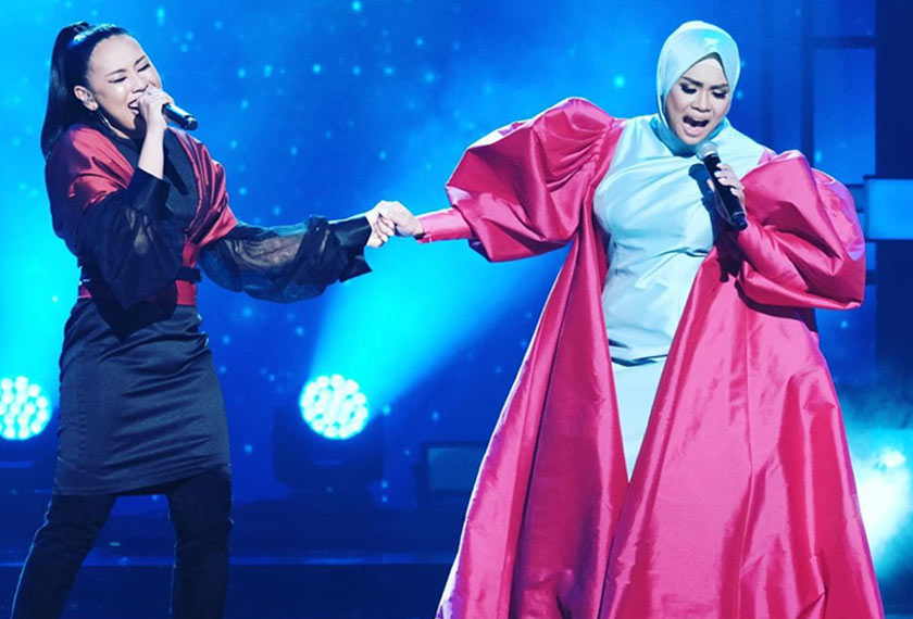 Persembahan Nur Fatima dan Liza Hanim menerusi lagu Anggapanmu disifatkan persembahan terbaik dalam Gegar Vaganza musim ini. - Gambar Instagram nurfatima_music