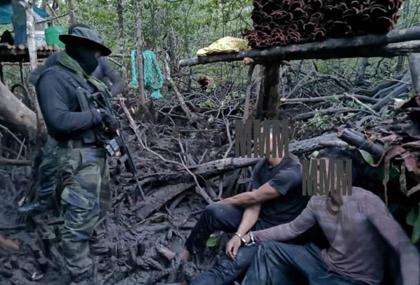 Kedua-dua suspek ditangkap untuk tindakan lanjut. Foto ihsan Pasukan Polis PGA Sabah