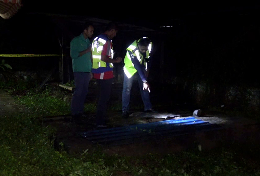 Mmangsa dipercayai tergelincir lalu terjatuh ke dalam lubang yang pada asalnya dikatakan tertutup dengan zink. - Foto Astro AWANI