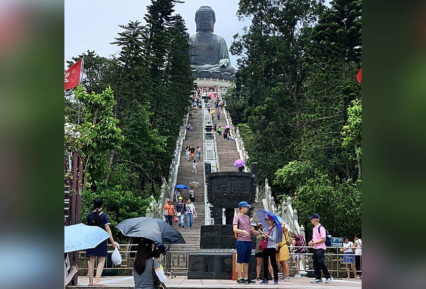This is the biggest bronze statue Buddha in Hong Kong