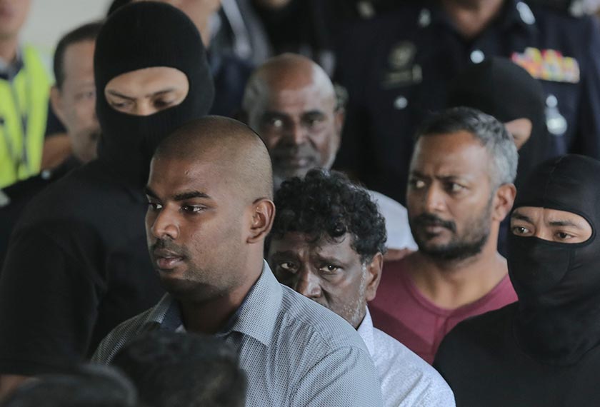 Sebahagian daripada 12 suspek yang didakwa di Mahkamah Sesyen Kuala Lumpur hari ini berkaitan kumpulan pengganas LTTE. Astro AWANI/SHAHIR OMAR