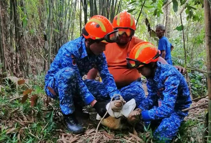 Operasi mengeluarkan reptilia itu dijalankan sekitar 11.08 pagi. - Foto JBPM