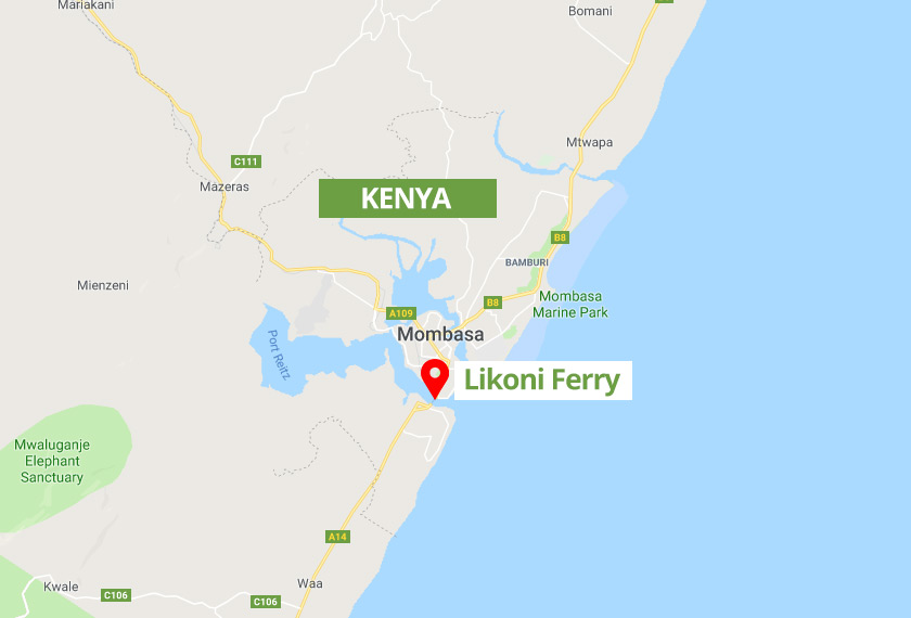 Kemalangan berlaku ketika feri membawa penumpang dari bandar Likoni ke Pulau Mombasa.