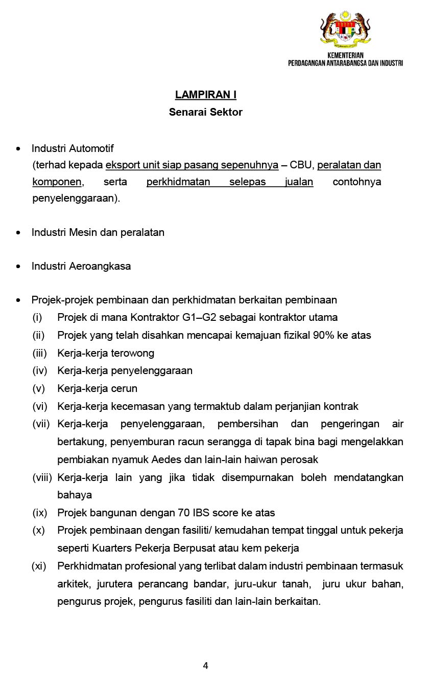 Kenyataan media yang dikeluarkan MITI.