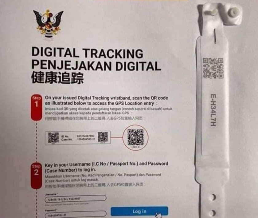 Di bawah sistem pengesanan ini, PUI akan melaporkan lokasi mereka dua kali setiap hari dengan menggunakan telefon pintar untuk membaca kod QR pada peranti yang diikat di pergelangan tangan.