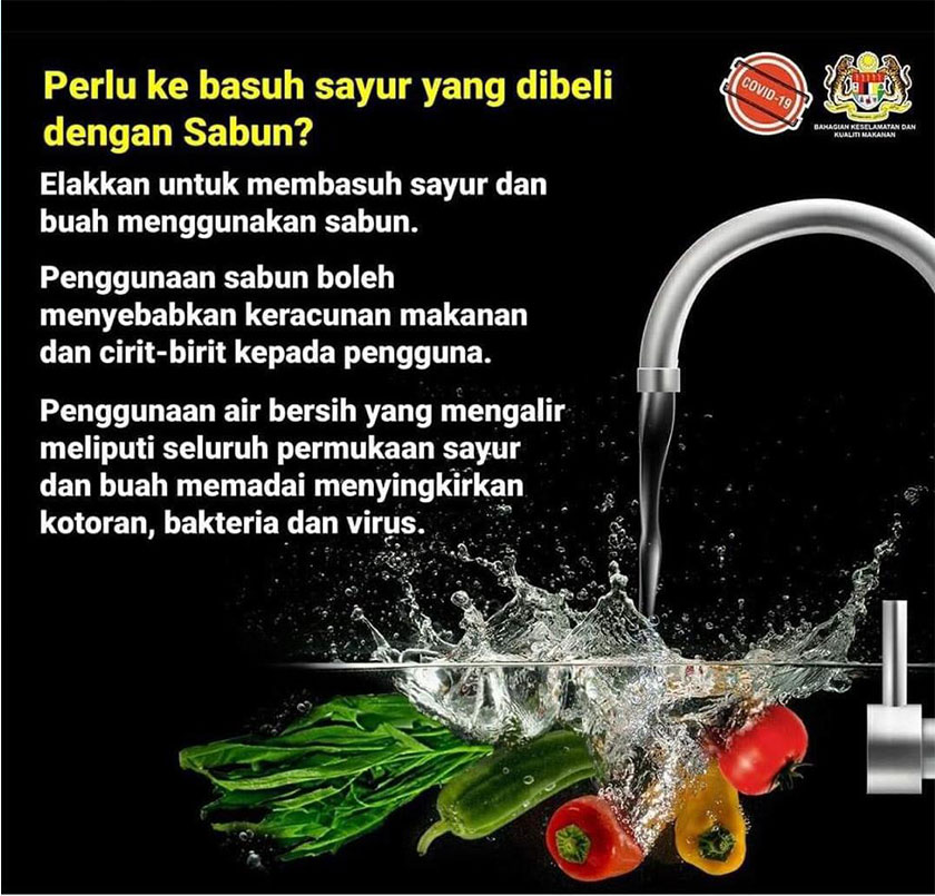 Ini jawapan kepada persoalan ramai berhubung basuh makanan dengan sabun