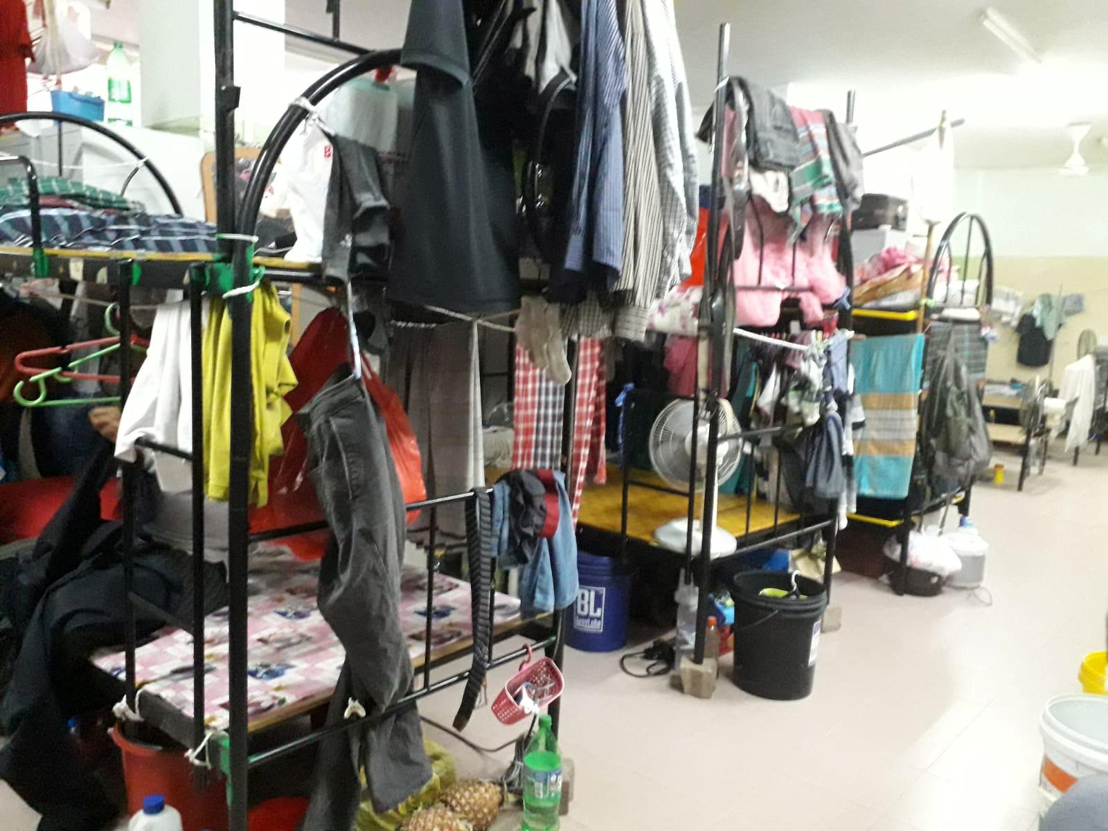 A view of a room at a dormitory in Tuas that was repurposed from an industrial building, as the outbreak of the coronavirus disease (COVID-19) continues, in Singapore April 12, 2020, in this picture obtained from social media. VIDEO OBTAINED BY REUTERS/via REUTERS