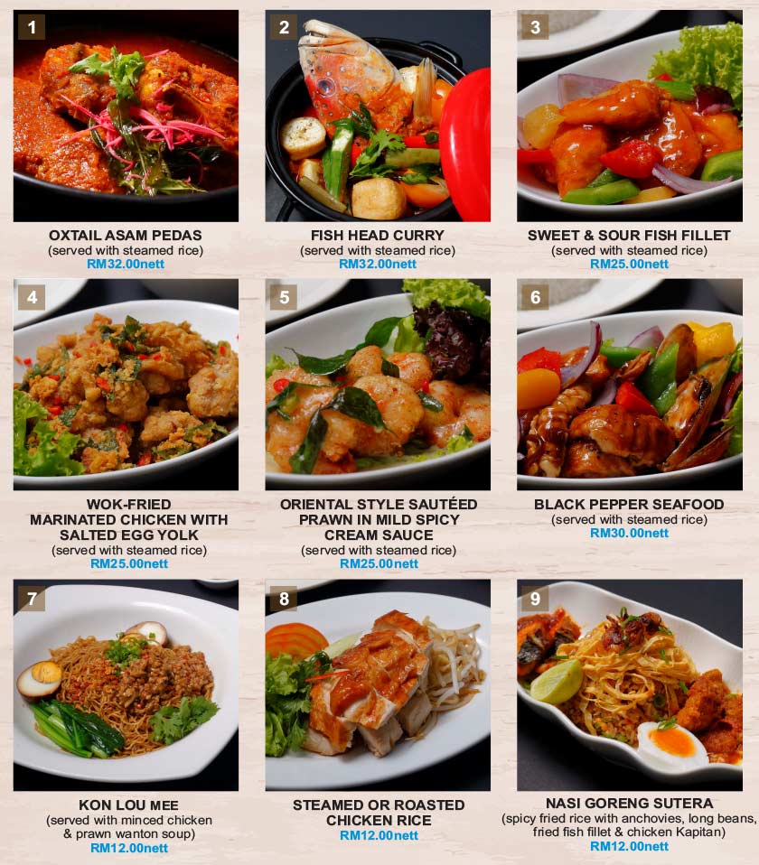 Antara menu yang disediakan oleh Sutera Harbour Resort. -Gambar Ihsan Sutera Harbour Resort
