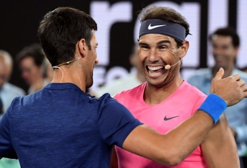 Novak Djokovic and Rafael Nadal have swapped their rackets for microphones and cameras  © WILLIAM WEST - AFP/File