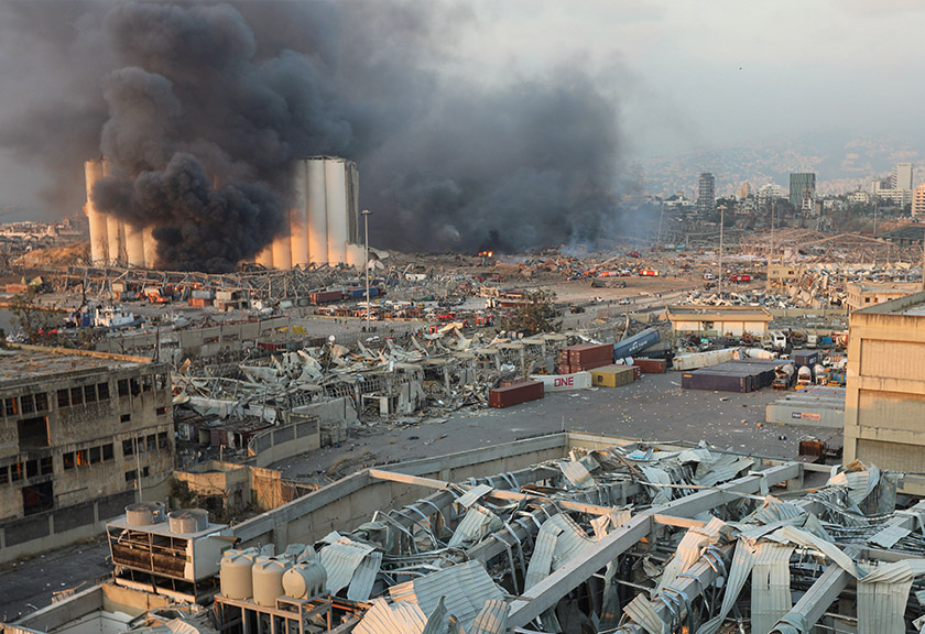 Reports from witnesses recalled a mushroom cloud following the deafening blast at the city's port that left the city in a complete and utter chaos - file pic