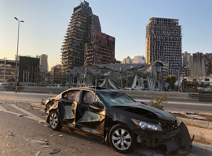 Videos and pictures from the scene showed unprecedented damage with collapsed buildings and glasses from balconies and windows of buildings scattered on the streets - file pic