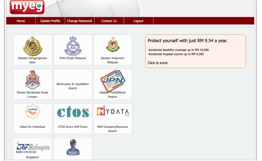 Pilih perkhidmatan disediakan