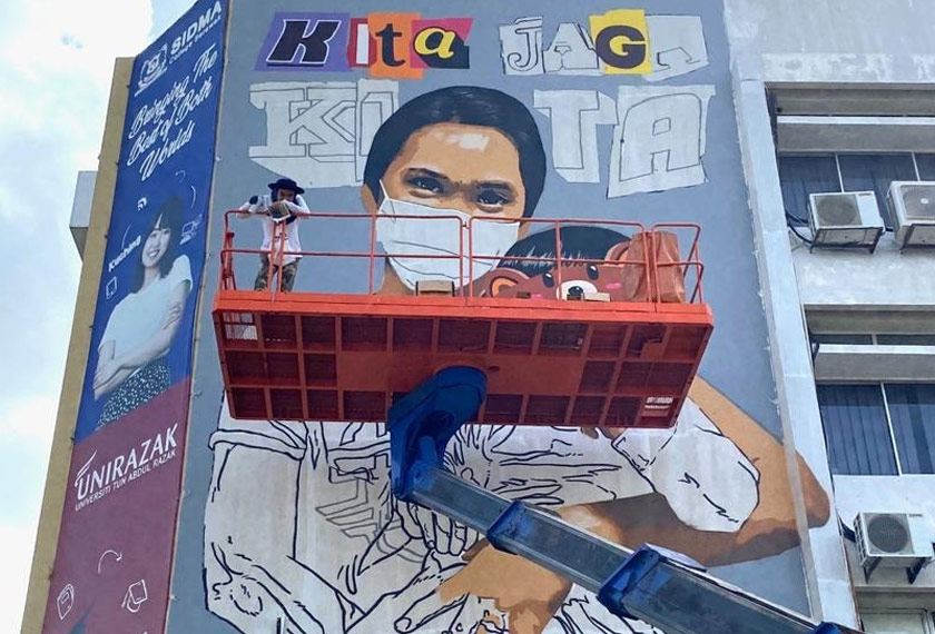 Lukisan mural yang dihasilkan Amey.