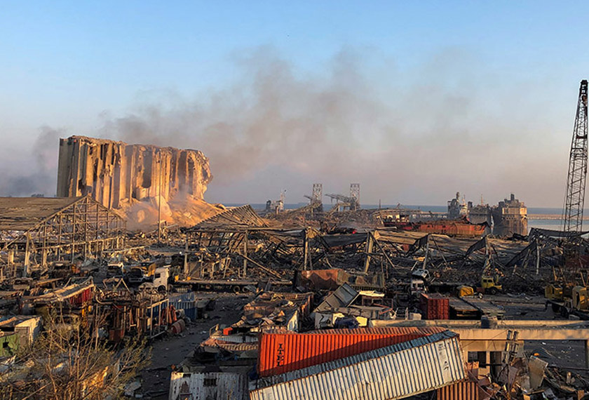 A view shows the site of the Aug. 4 explosion at Beirut port, in Beirut, Lebanon December 9, 2020. - REUTERS