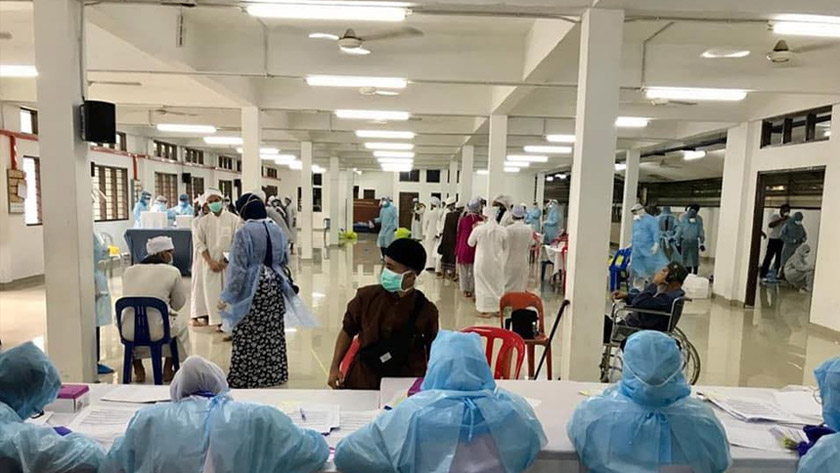 Participant of the Tabligh Jamaat event getting tested for COVID-19. - Facebook/ Noor Hisham Abdullah