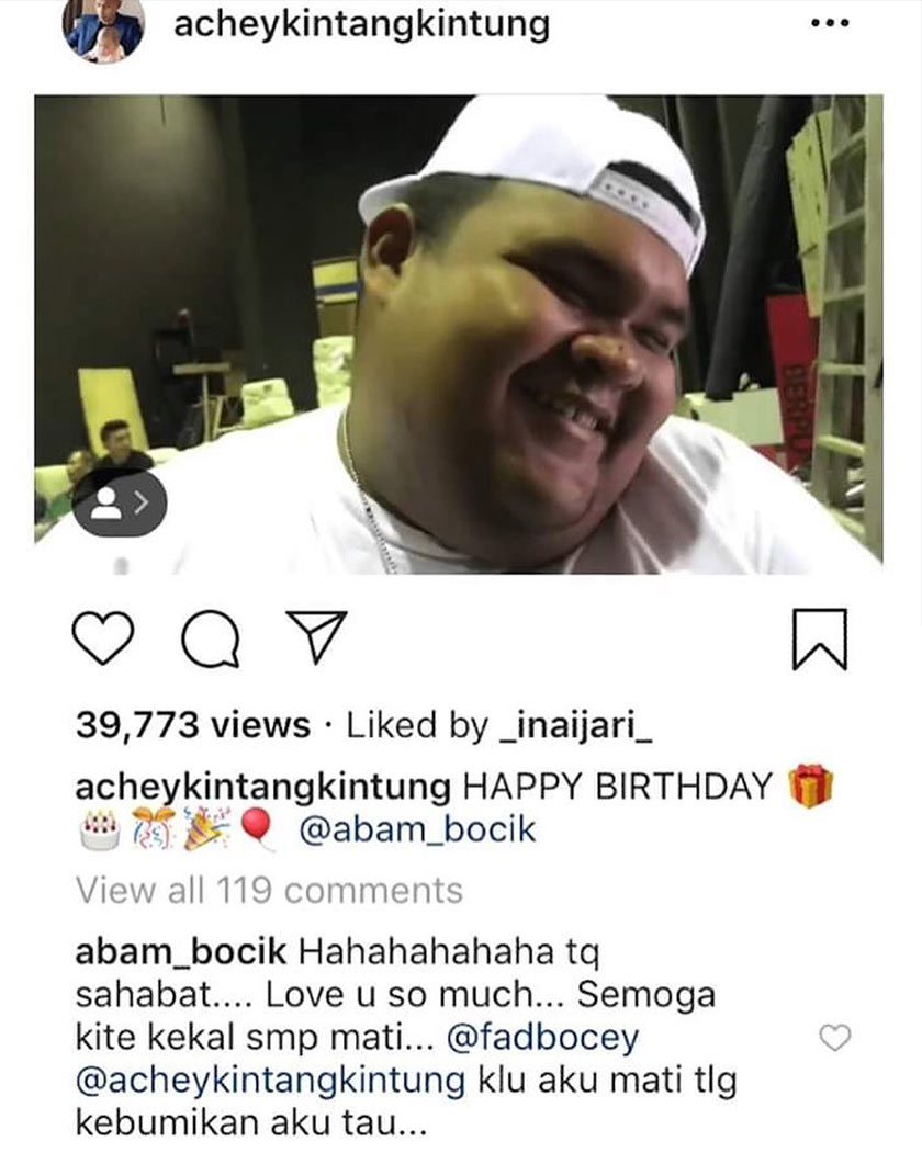 Achey tidak sangka akhirnya gurauan berkenaan menjadi kenyataan