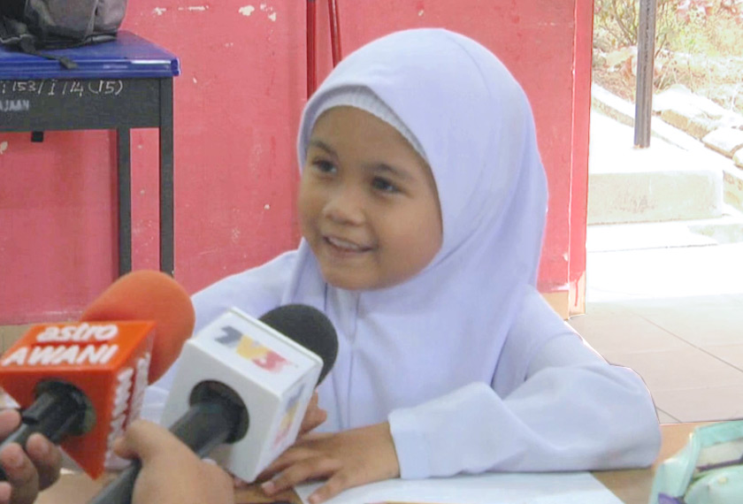 Sekolah berkenaan mencatatkan bilangan murid paling sedikit di negeri Melaka iaitu 16 orang dan hanya seorang murid bagi kelas tahun satu dan tahun lima. - Foto Astro AWANI