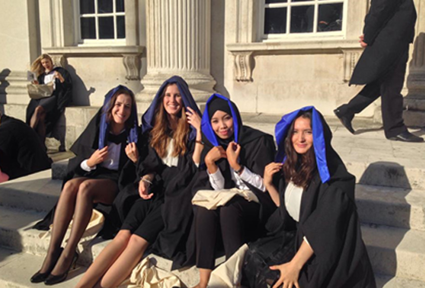 My college friends and I outside the Senate house after exiting the Senate House