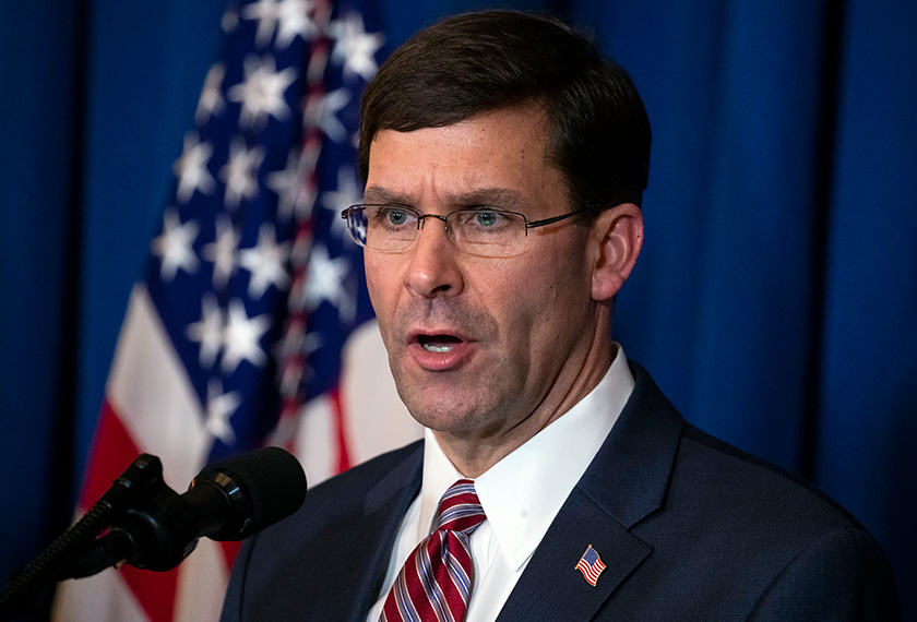 Esper menafikan sebarang pengetahuan mengenai surat itu dan memaklumkan pemberita di&nbsp;Pentagon bahawa Jabatan Pertahan sedang meneliti perkara tersebut. (Foto AP/Fail)