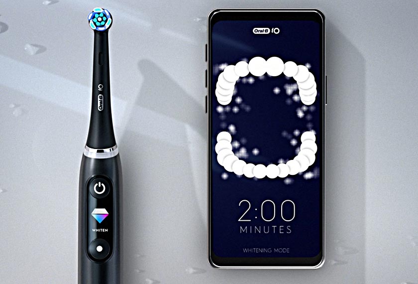 Berus gigi elektrik Oral B, disertakan dengan aplikasi mudah alih yang akan membantu aktiviti memberus gigi.