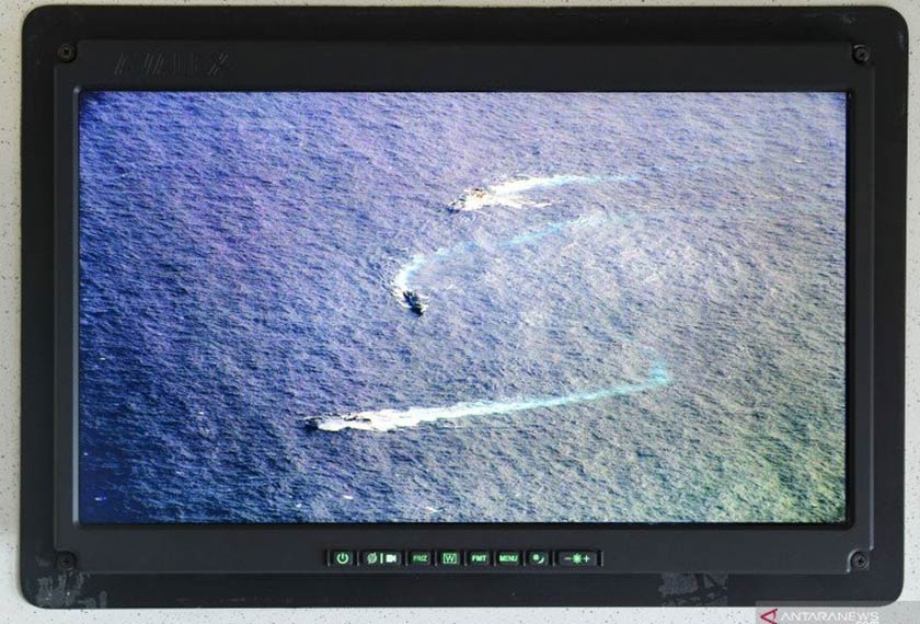 Kapal Perang Republik Indonesia menghadang kapal China di Natuna pada 4 Januari 2020. Foto ANTARA
