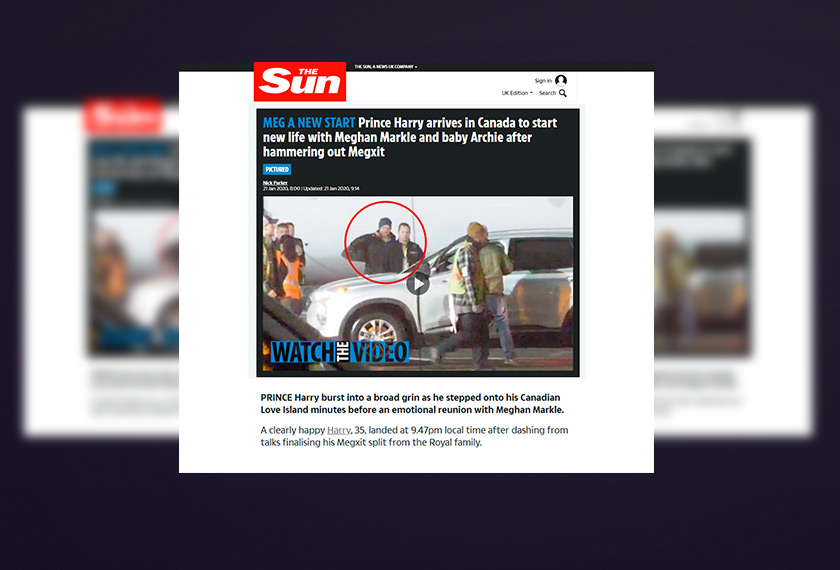 Putera Harry tersenyum lebar ketika tiba di Lapangan Terbang Antarabangsa Vancouver, Kanada.