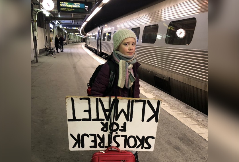 Greta Thunberg bersedia untuk ke Davos dengan perkhidmatan kereta api.