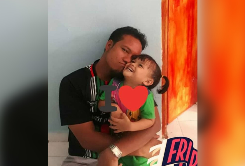 Tinggal kenangan.... Mohd Taquiddin bersama anak bongsunya, Nur Hafiya Aufa.