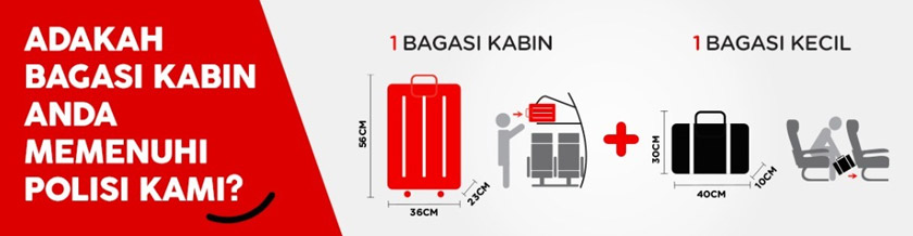 Jika dahulu, para penumpang boleh meletakkan bagasi di ruang bagasi kabin, namun kini tidak lagi, hanya di bawah kerusi hadapan.