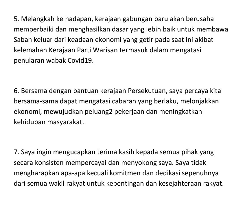 Kenyataan Media Tan Sri Musa Aman