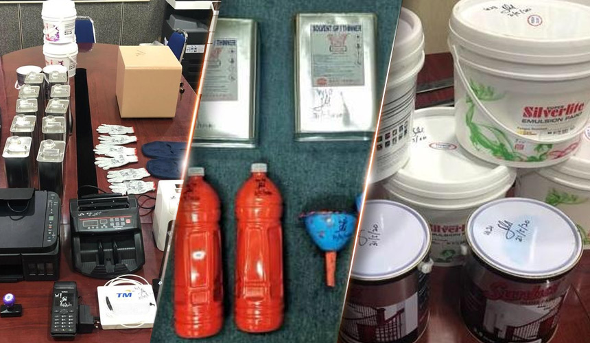 Antara barangan yang digunakan oleh sindiket Ah Long dalam kegiatan jenayah mereka yang dirampas polis Kedah.