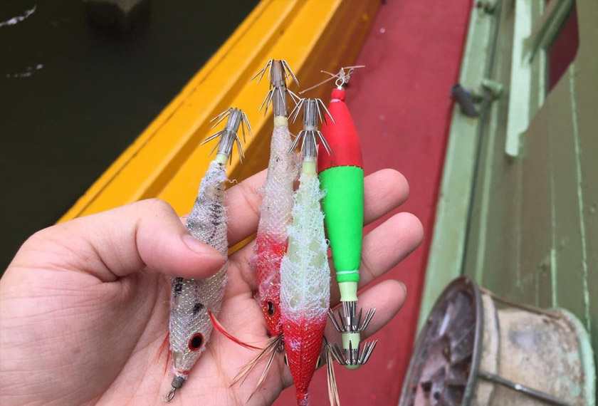 Antara umpan yang pernah digunakan untuk mencandat sotong yang harganya mencecah sekitar RM 30 sebentuk. - Foto Astro AWANI/Najmi Mamat