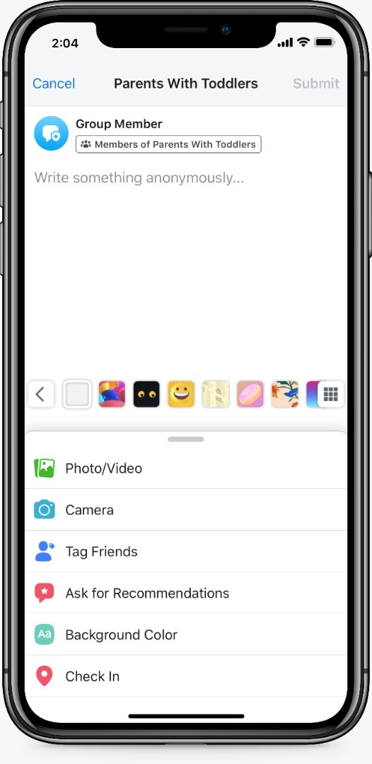Ciri Anonymous Post membolehkan ahli membuat catatan tanpa mendedahkan identiti.