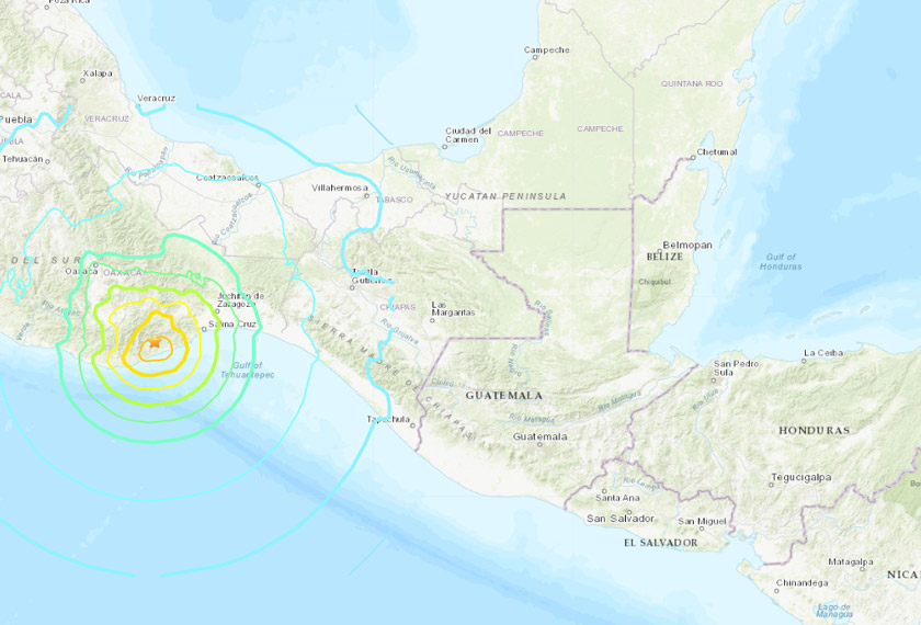 Gempa 7.4 magnitud gegar selatan Mexico.