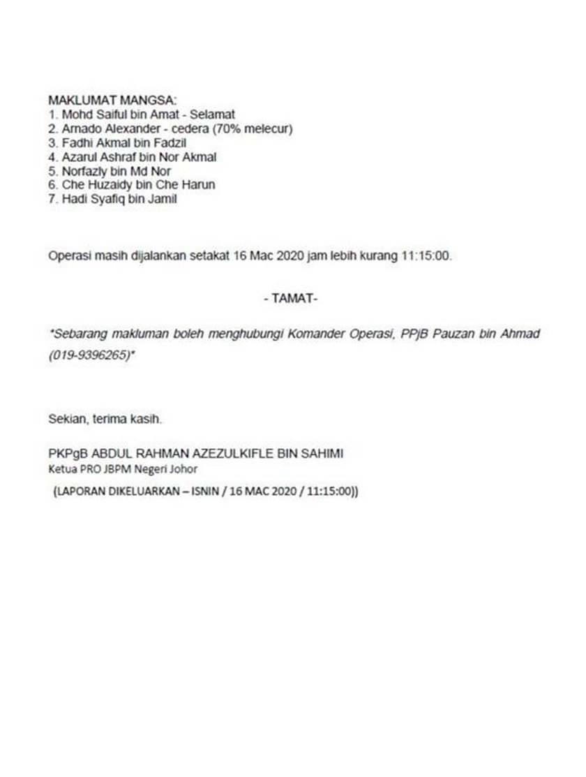 Kenyataan media JBPM